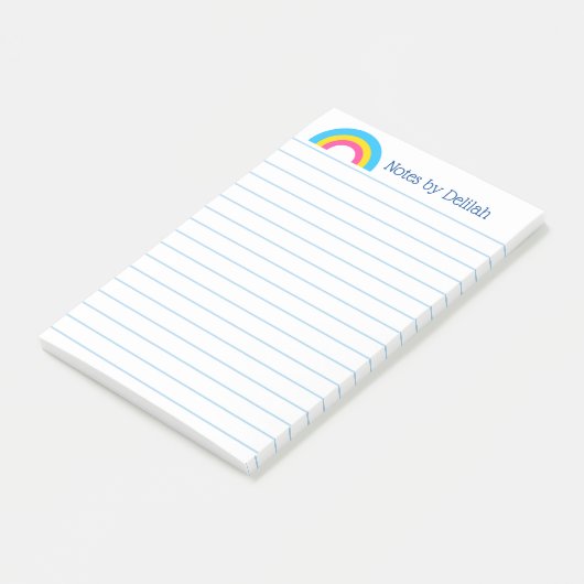 Cute Pansexual Pride Rainbow Flag Lined Custom Post-it Klebezettel (angewinkelt)