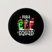 Cute Para Elf Squad Funny Christmas Elf Kids Teach Button (Vorderseite)