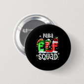 Cute Para Elf Squad Funny Christmas Elf Kids Teach Button (Vorne & Hinten)
