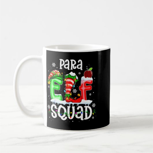 Cute Para Elf Squad Funny Christmas Elf Kids Teach Kaffeetasse (Links)