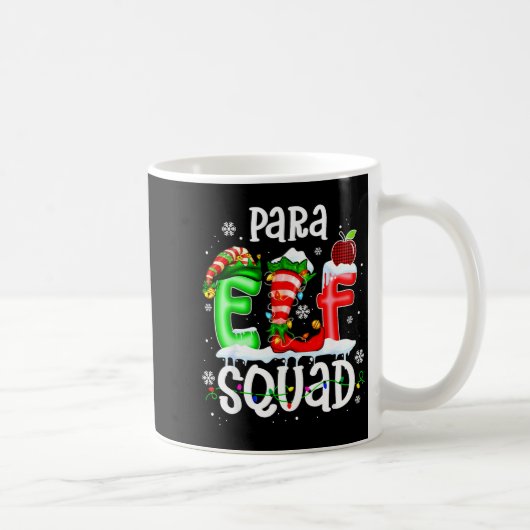 Cute Para Elf Squad Funny Christmas Elf Kids Teach Kaffeetasse (Rechts)