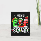 Cute Para Elf Squad Funny Christmas Elf Kids Teach Karte (Vorderseite)