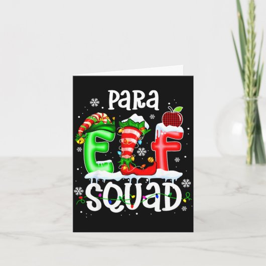 Cute Para Elf Squad Funny Christmas Elf Kids Teach Karte (Vorderseite)