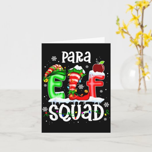 Cute Para Elf Squad Funny Christmas Elf Kids Teach Karte (Gelbe Blume)