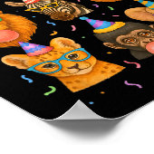 Cute Party Animals Birthday Wildlife Zoo Birthday  Poster (Ecke)