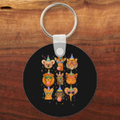 Cute Party Animals Birthday Wildlife Zoo Birthday Schlüsselanhänger (Vorderseite)