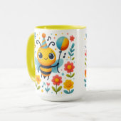 Cute Party Bee Ceramic Mug Tasse (Vorderseite Links)