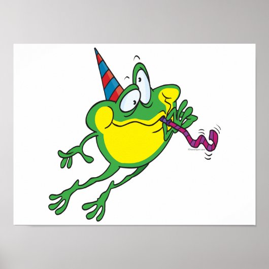 cute party frog cartoon poster (Vorne)