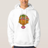 Cute Pasta Polo Character Holding Flowers T-Shirt (Vorderseite)