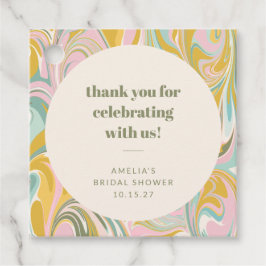 Cute Pastel Abstract Custom Bridal Shower Thanks Geschenkanhänger
