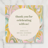 Cute Pastel Abstract Custom Bridal Shower Thanks Geschenkanhänger (Rückseite)