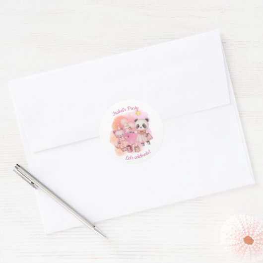 Cute Pastel Animal Birthday Stickers (Umschlag)