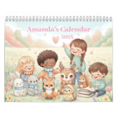 Cute Pastel Animals Personalized Kids 2026 Kalender (Titelbild)