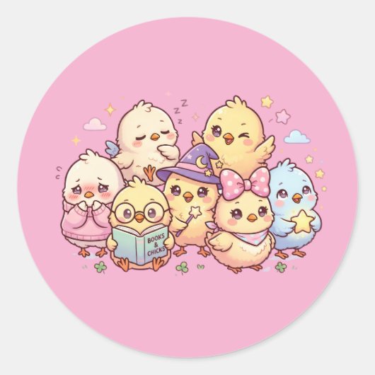 Cute Pastel Baby Chicks Sticker Sheet (Vorderseite)