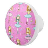 Cute Pastel Ballerinas & Floral Swirls Keramikknauf (Rechts)