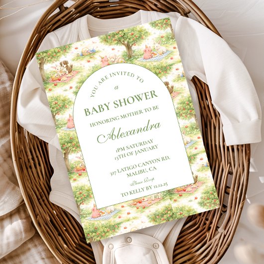 Cute Pastel Barnyard Celebration Baby Shower Einladung