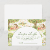 Cute Pastel Barnyard Celebration Diapper Raffle Begleitkarte (Vorne/Hinten)