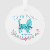 Cute Pastel Blue Cavalier | Custom Christmas Ornament (Rückseite)