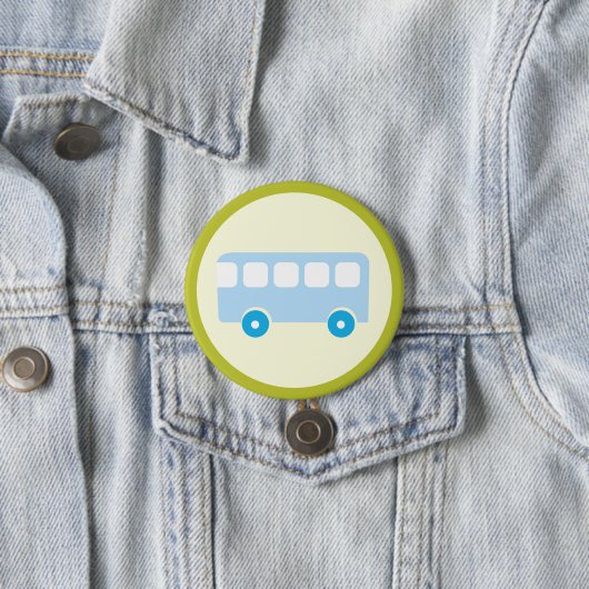 Cute Pastel Blue School Bus Icon Button (Beispiel)