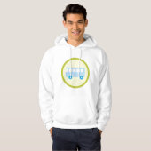 Cute Pastel Blue School Bus Icon Hoodie (Vorne ganz)