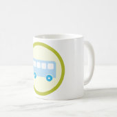 Cute Pastel Blue School Bus Icon Kaffeetasse (VorderseiteRechts)