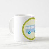 Cute Pastel Blue School Bus Icon Kaffeetasse (Vorderseite Links)