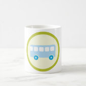 Cute Pastel Blue School Bus Icon Kaffeetasse (Mittel)