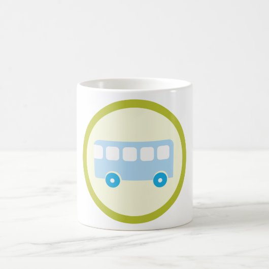 Cute Pastel Blue School Bus Icon Kaffeetasse (Mittel)