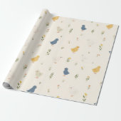 Cute Pastel Blue Yellow Chicks Geschenkpapier (Ungerollt)
