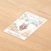 Cute Pastel Bunny Birthday Invitation Acryleinladungen (Ablage )