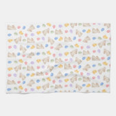 Cute Pastel Bunny Easter Eggs and Chicks  Geschirrtuch (Horizontal)