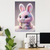 Cute Pastel Bunny – Kawaii Rabbit Poster Art (Heimbüro)