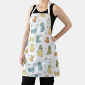 Cute Pastel Cat Pattern Apron Gift For Cat Lovers Schürze (InSitu)