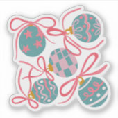 Cute Pastel Christmas Ornament Sticker (Vorderseite)