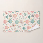 Cute Pastel Christmas Pattern Ornaments and Stars Badhandtuch Set (Handtuch)