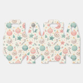 Cute Pastel Christmas Pattern Ornaments and Stars Geschenkschachtel (Ungeklappt)