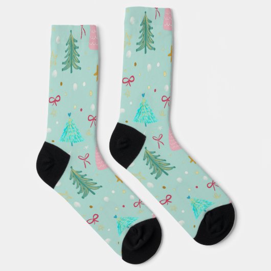 Cute Pastel Christmas Socks Socken (Rechts)