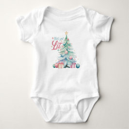 Cute Pastel Christmas Tree Baby Strampler