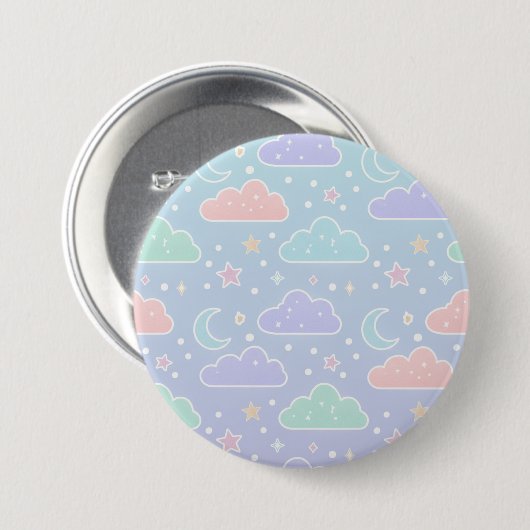 Cute Pastel Cloud Enamel Pin Button (Vorne & Hinten)