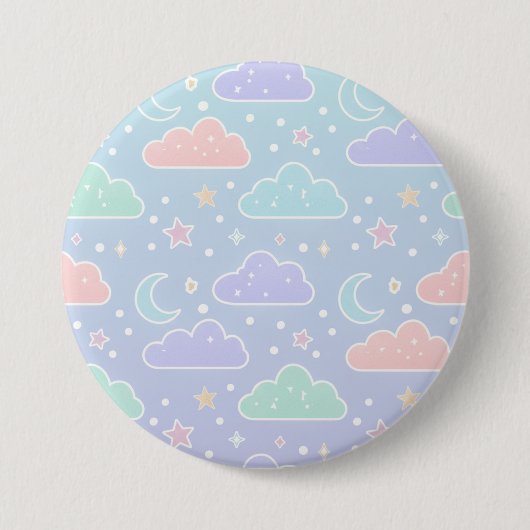 Cute Pastel Cloud Enamel Pin Button (Vorderseite)