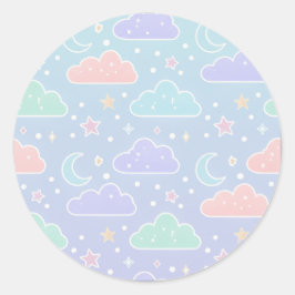 Cute Pastel Cloud & Star Sticker Sheet