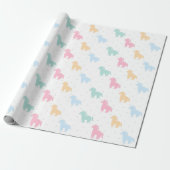 Cute Pastel Colorful Horses Dots Pattern 2026 Geschenkpapier (Ungerollt)