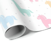 Cute Pastel Colorful Horses Dots Pattern 2026 Geschenkpapier (Rolleneckpunkt)