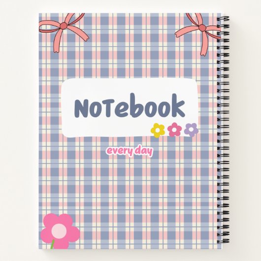 Cute Pastel Diary Notebook | Soft Aesthetic Journa Notizblock (Rückseite)