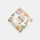 Cute Pastel Dinosaur Birthday Party Serviette (Ecke)