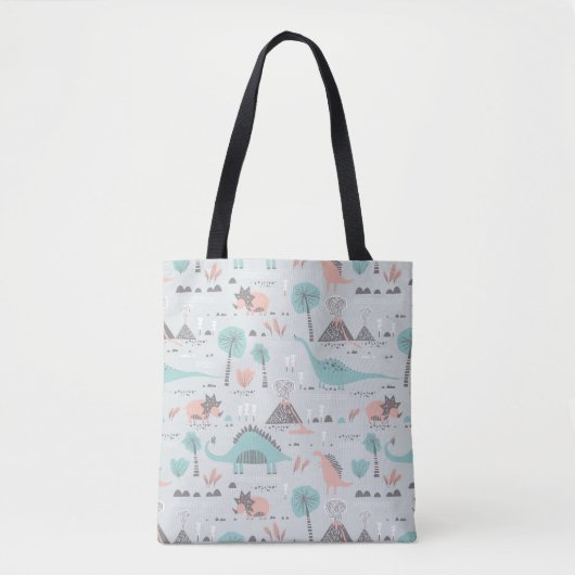 Cute Pastel Dinosaur Pattern Tasche (Vorderseite)