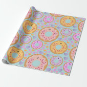 Cute Pastel Donuts & Hearts Geschenkpapier (Ungerollt)
