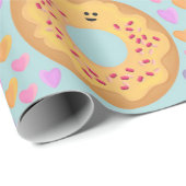 Cute Pastel Donuts & Hearts Geschenkpapier (Rolleneckpunkt)