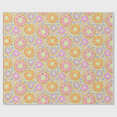 Cute Pastel Donuts & Hearts Geschenkpapier (Flach)