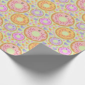 Cute Pastel Donuts & Hearts Geschenkpapier (Ecke)